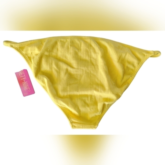 $30 Juniors' Ninety-Nine° Bikini Swim Bottoms Size XXL 19 Meadow Lark Yellow NWT - Picture 3 of 6